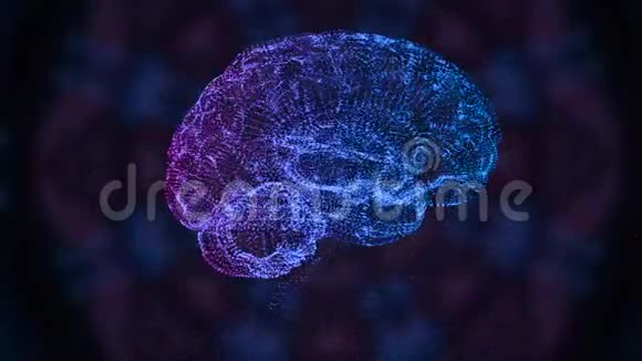 大脑的变化人类大脑在太空星云中变化颜色的抽象动画视频的预览图