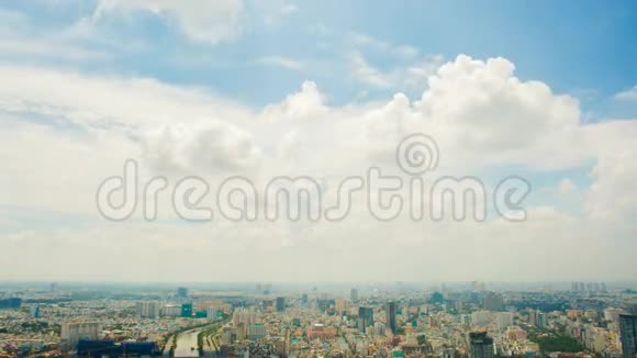 从高处看西贡天空和云彩时光流逝视频的预览图