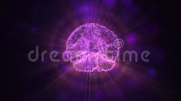 4k视频照明的大脑框架与博克粒子周围的黑暗背景视频的预览图