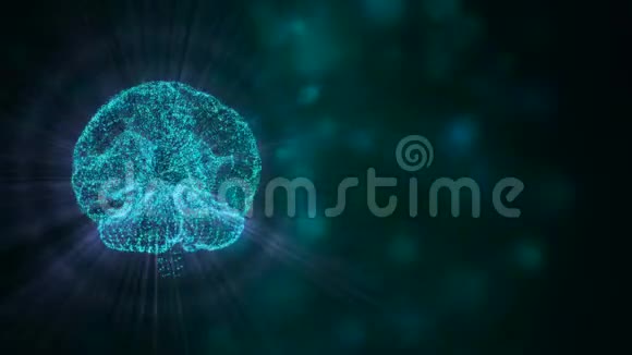 大脑的变化人类大脑变化颜色的抽象动画在空间背景中照明和漂浮视频的预览图