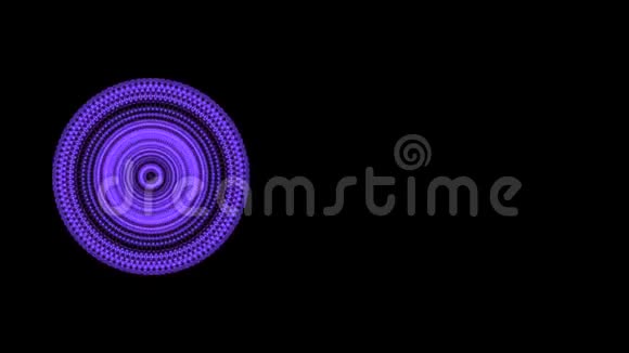 圆形抽象的速度运动旋转蓝色粒子给予催眠效果视频的预览图