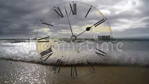 小心快走时间流逝时钟海洋时间表视频的预览图