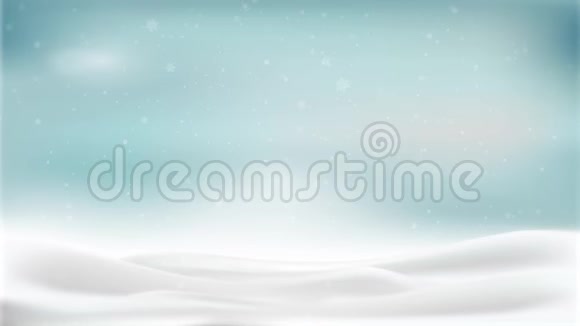 圣诞动画背景运动图形蓝色主题波克闪烁粒子雪花和照明灯视频的预览图