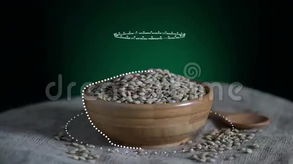 绿色扁豆与维生素微量元素矿物质的信息能源卡路里和成分视频的预览图