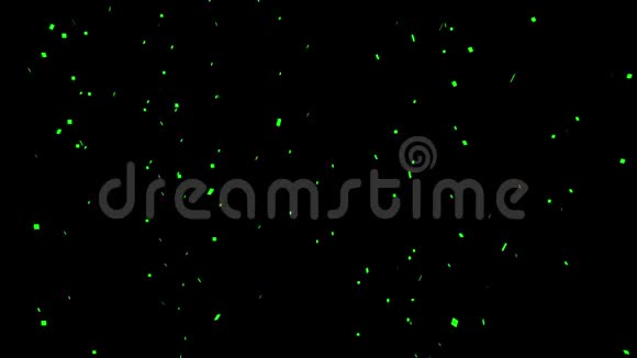黑色背景下的绿色闪光箔纸屑视频的预览图