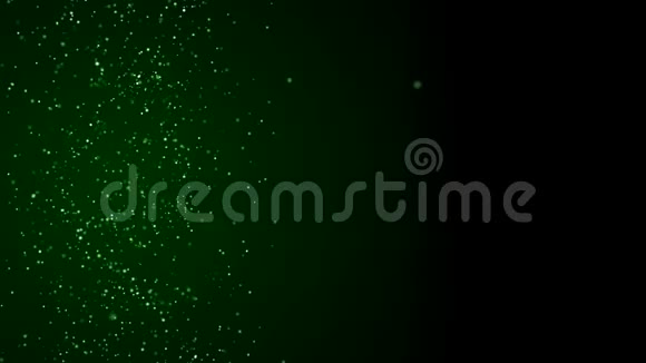 在黑暗空间背景的一侧旋转发出绿色的光具有深度的透明DNA螺旋视频的预览图