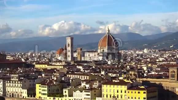 美丽的佛罗伦萨和大教堂圣玛丽亚德尔菲奥雷佛罗伦萨意大利放大视频的预览图