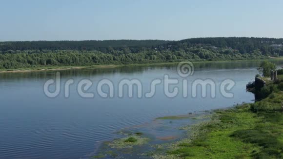 俄罗斯河流与森林的全景视频的预览图