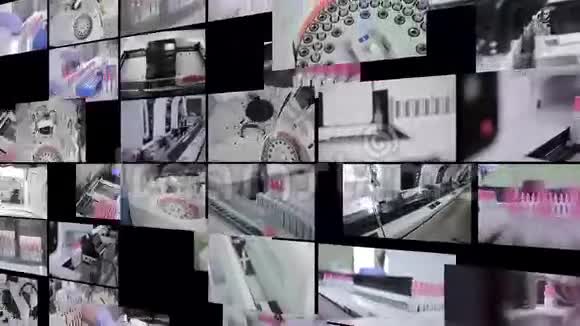 实验室医疗现代化设备工作医学概念多屏蒙太奇视频的预览图