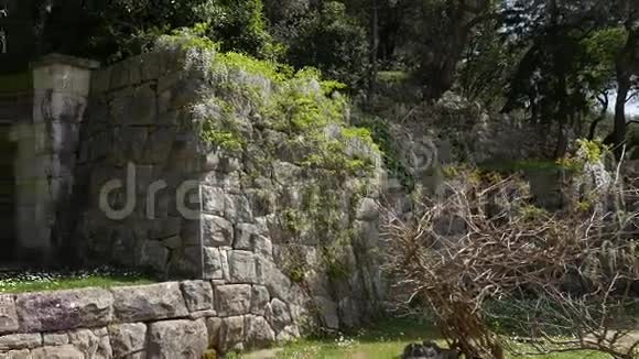 巴尔干半岛的古老城墙石头的质地视频的预览图