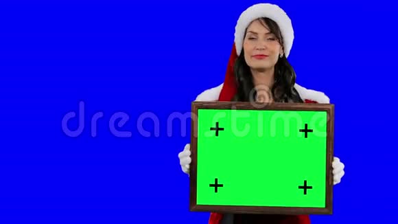 圣诞老人的助手演示跟踪色度键的框架绿色屏幕视频的预览图