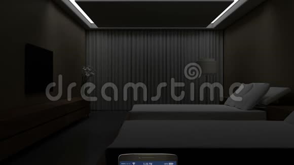 酒店客房灯光开启移动应用智能手机智能家居互联网等节能控制视频的预览图