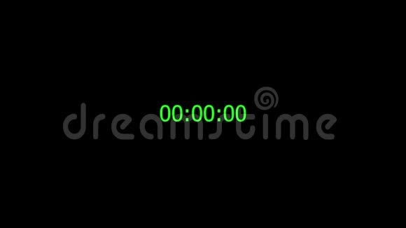 绿色数字计时器从黑色背景开始视频的预览图