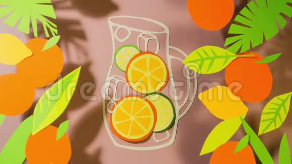 柠檬或覆盖葡萄酒杯与柑橘类水果视频的预览图