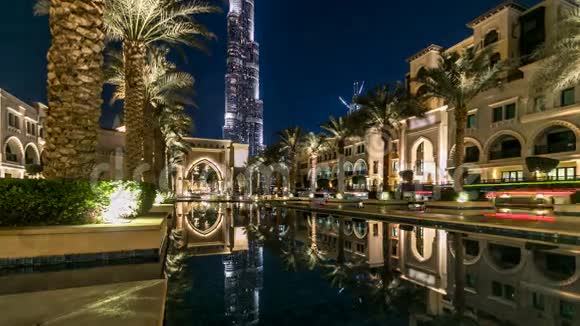 阿联酋迪拜世界最高的建筑哈利法塔附近的酒店办公室和Souk入口视频的预览图
