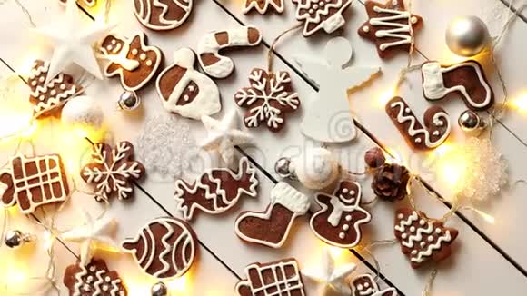 圣诞糖果作文带有圣诞装饰的沙面饼干视频的预览图