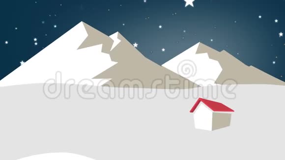 一棵大圣诞树和装饰好的房子视频的预览图