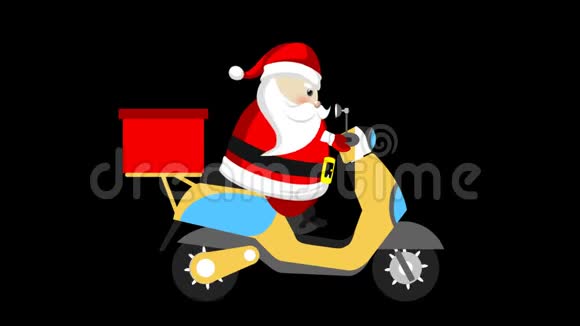 圣诞老人骑着他的披萨送外卖车视频的预览图