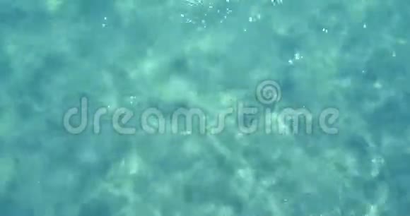 蓝色热带加勒比海景观纹理效果背景海浪运动视频的预览图