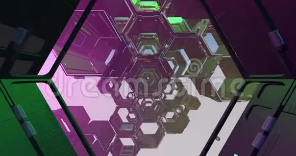 宇宙飞船的六角形门视频的预览图