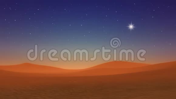 黄昏时分圣诞之星在伯利恒山的沙漠上视频的预览图