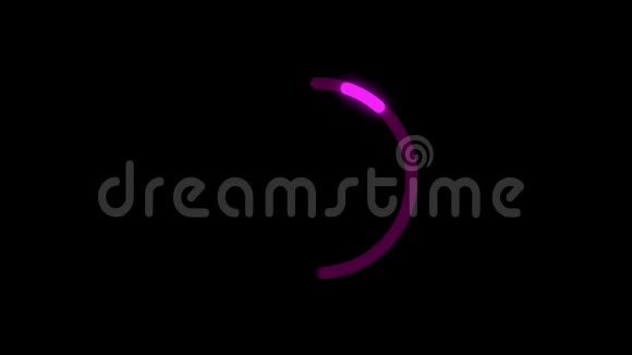 现代白色与粉红色发光预加载器和进度加载圆圈在黑色背景动画预加载器视频的预览图