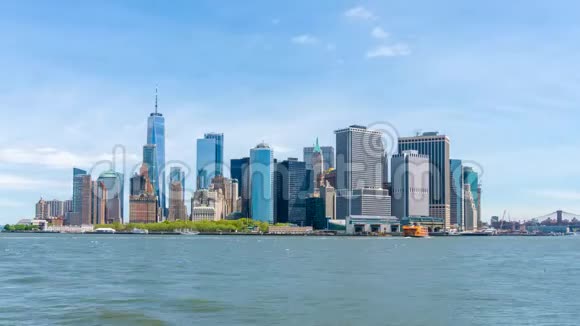 曼哈顿下城天际线4k延时录像视频的预览图