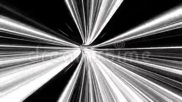 虫洞在时间和空间上飞行快速通过黑色背景上的速度隧道无缝回路动画视频的预览图