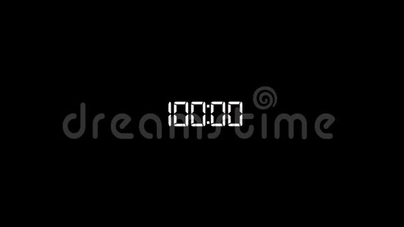 白色数字计时器从黑色背景开始视频的预览图