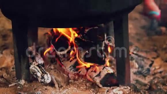 在铸铁大锅室外烹饪视频的预览图