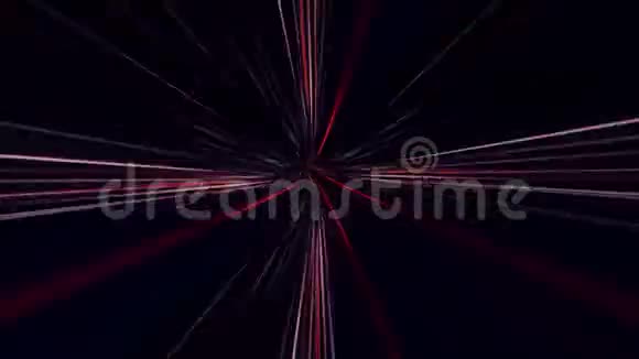 摘要彩色发光激光器在黑色背景上形成速度隧道无缝环动画运动图形视频的预览图