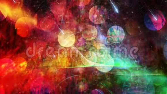 明亮生动的色彩在星空背面与波克4K无缝循环运动背景动画视频的预览图
