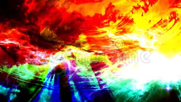 深空彩色星云超新星4K无缝环运动背景动画视频的预览图
