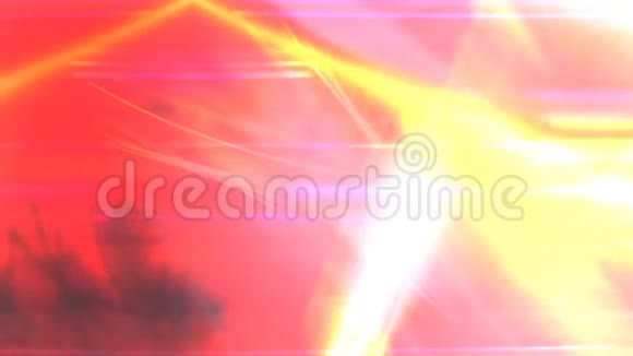 暖粉黄色流动能量与光束4K无缝环运动背景动画视频的预览图