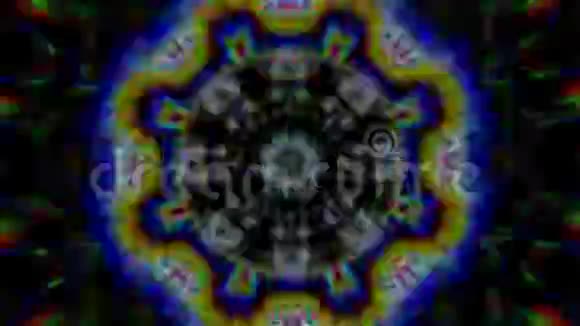 转变圆形万花筒充满活力的粒子冥想项目视频的预览图