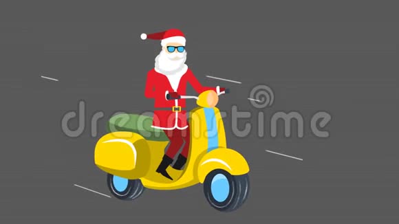 圣诞老人开着摩托车过圣诞节视频的预览图