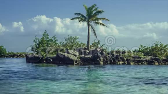 墨西哥加勒比海中部的小天然小岛视频的预览图