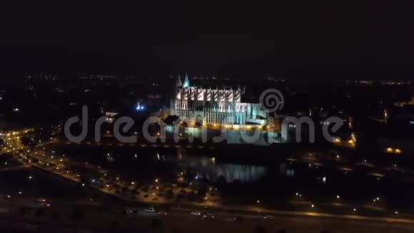 在帕尔玛圣玛玛利亚教堂的夜景视频的预览图