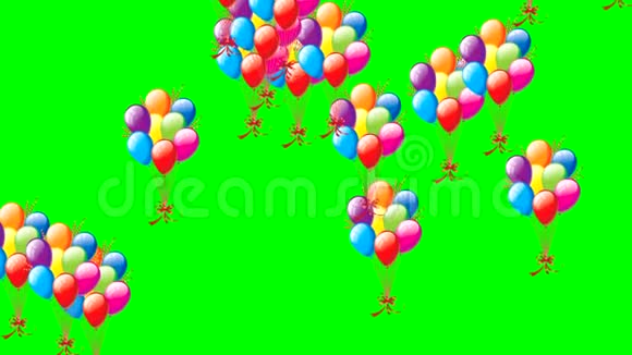 带有绿色屏幕背景的气球运动图形视频的预览图