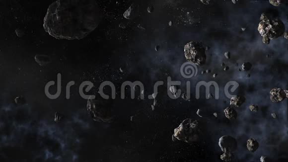 小行星在太空中以恒星为背景飞行视频的预览图