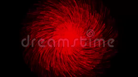 抽象螺旋旋转发光红线过黑色背景无缝环路动画快速运动和旋转视频的预览图