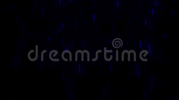 快速落下的蓝色抽象雪隔离在黑色背景上运动图形的概念动画小规模飞行视频的预览图