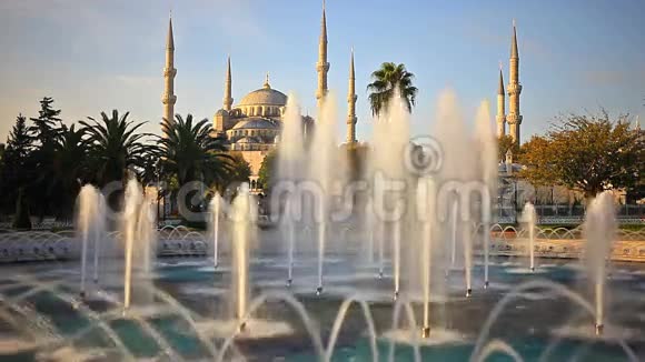苏丹艾哈迈德清真寺蓝色清真寺土耳其伊斯坦布尔视频的预览图