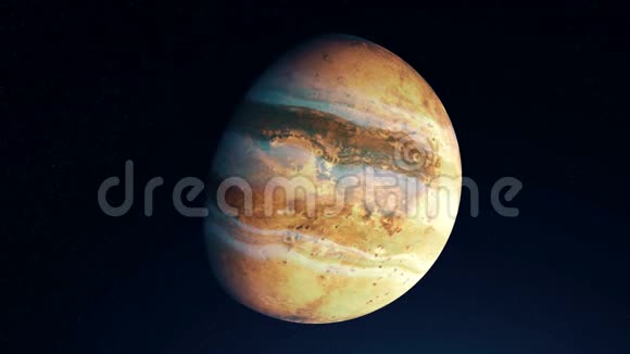 抽象出惊人的宇宙景观巨大的木星行星部分隐藏在阴影中动画太阳能系统视频的预览图