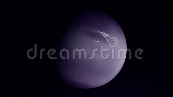 抽象的蓝色海王星行星在外层空间无尽的宇宙中旋转动画抽象蓝色球体视频的预览图