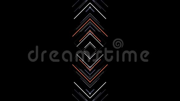抽象彩色菱形框架在黑色背景上移动无缝循环动画狭窄的直梁视频的预览图
