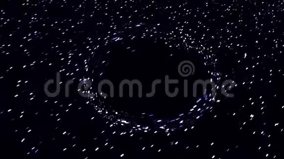 抽象快速飞行的恒星在外层空间穿越黑色虫洞无缝环路动画带有宇宙背景的视频的预览图