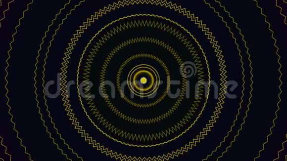 在黑暗背景下缓慢运动闪烁的催眠圆圈抽象动画动画4K抽象波浪形视频的预览图