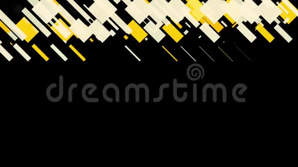 平面抽象背景黑色背景上有许多黄色小长方形无缝环视频的预览图