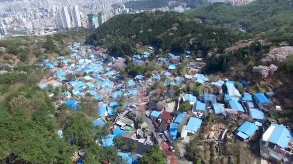 韩国釜山穆曼戈勒村之春视频的预览图